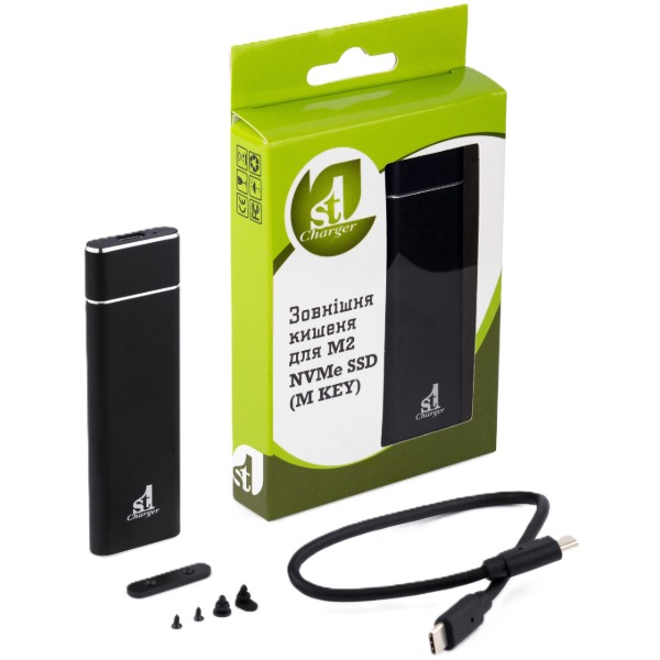 Фото - Внешний карман 1stCharger для M2 NVMe PCIe SSD Type C (M2E.01.NVME.Black)